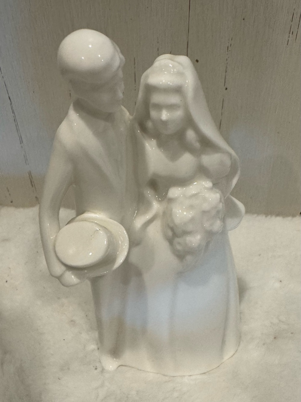 Royal Doulton White Porcelain Bride and Groom Figurine